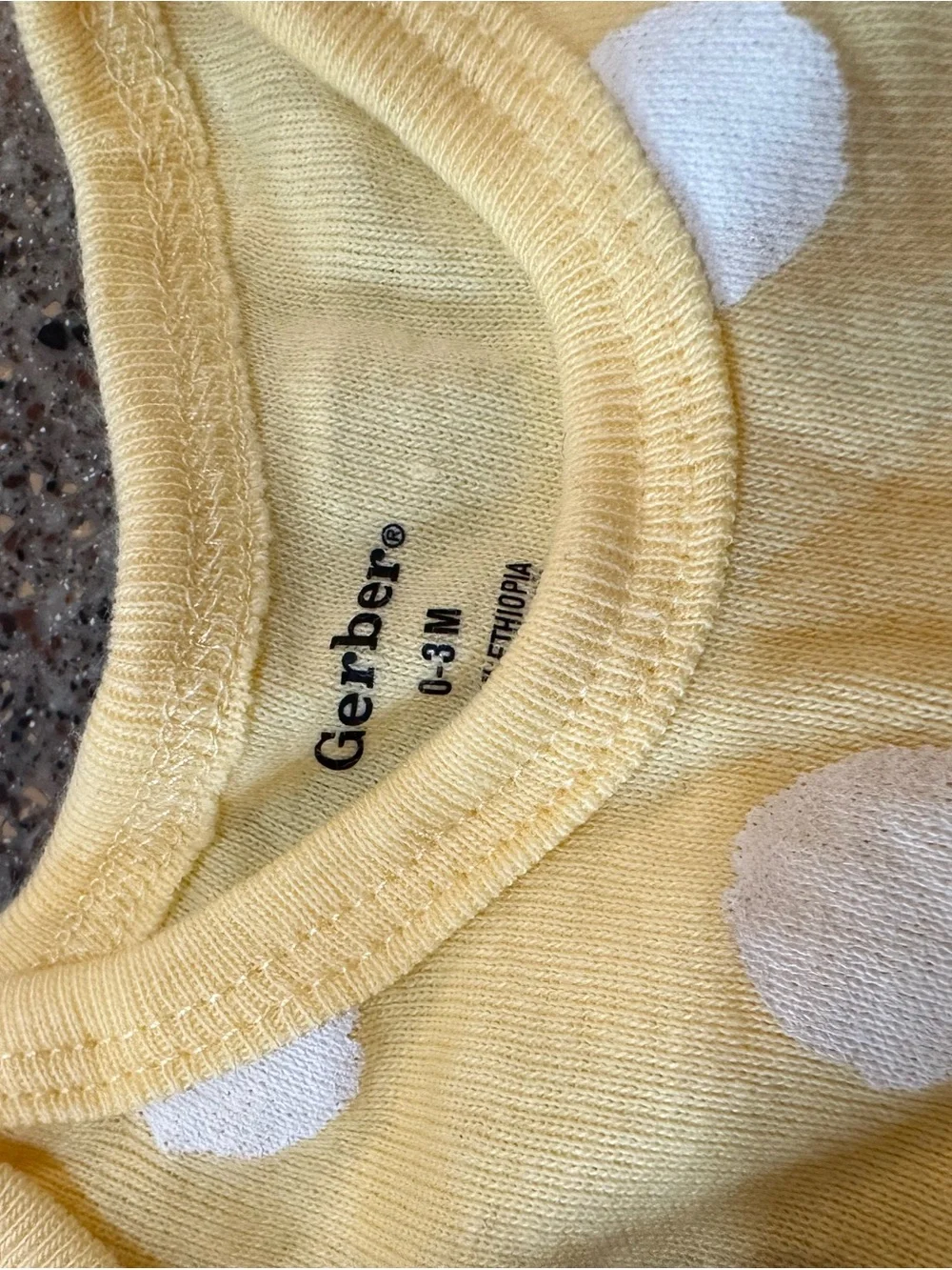 Gerber Yellow and White Polka Dot Baby Bodysuit